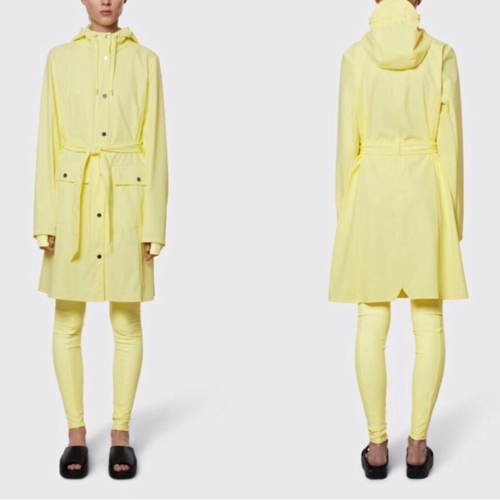 Rains Curve -hooded Trench Rain-coat with belt size XL New!